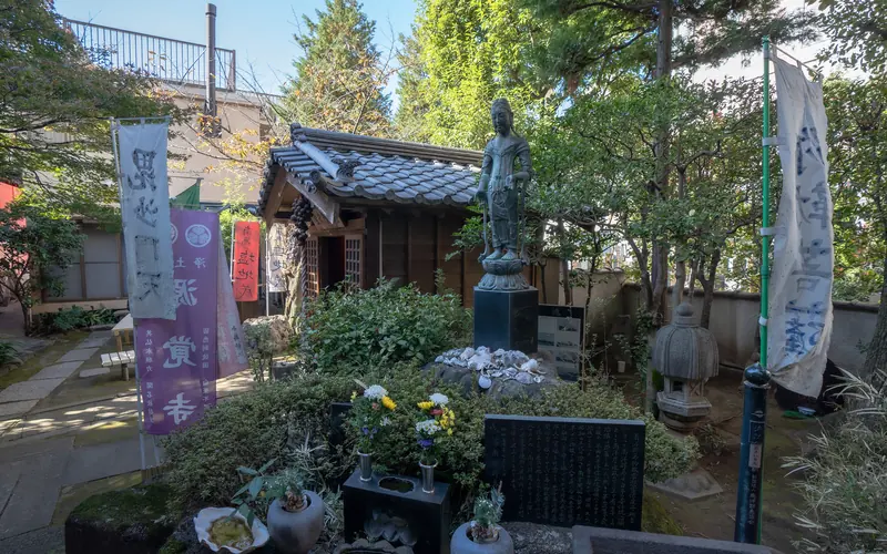 源覚寺(こんにゃく閻魔)の境内の観音像