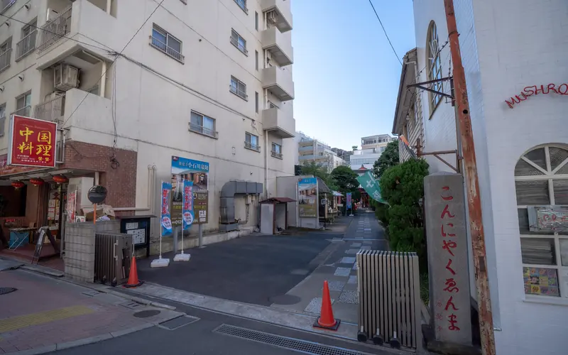 源覚寺(こんにゃく閻魔)の寺へ入る路地