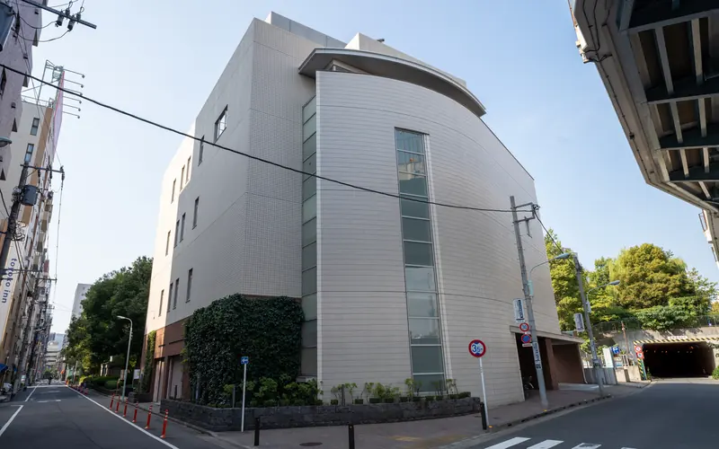 浜町メモリアルの建物と周辺の道路(遠景)