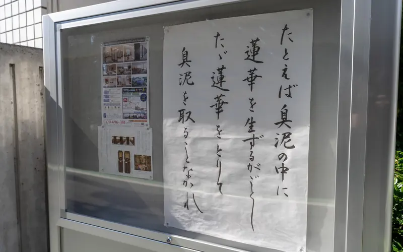 應慶寺の門前の掲示板