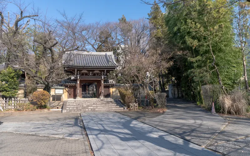 眞乗院の山門へ続く参道