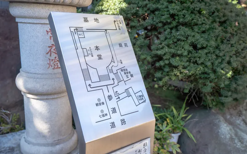 真珠院 月かげ会館の境内の案内図