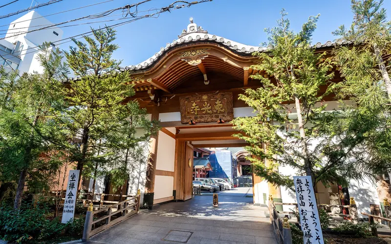 東光寺 東光殿の山門（やや右から）